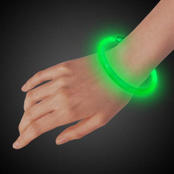 8" Green Premium Glow Bracelets (50/tube or 1000/case)