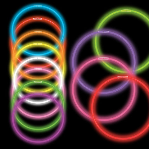 22" Assorted Premium Glow Necklaces (50/tube or 600/case)