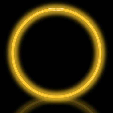 22" Yellow Premium Glow Necklaces (50/tube or 600/case)