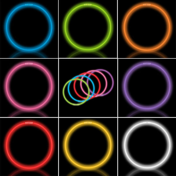 22" Solid Color Glow Necklaces (volume & color options)