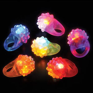 LED Flashing Bumpy Rings (Pack of 12)