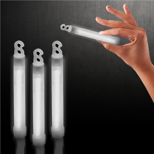 6" White Premium Glow Sticks (25/pack or 300/case)